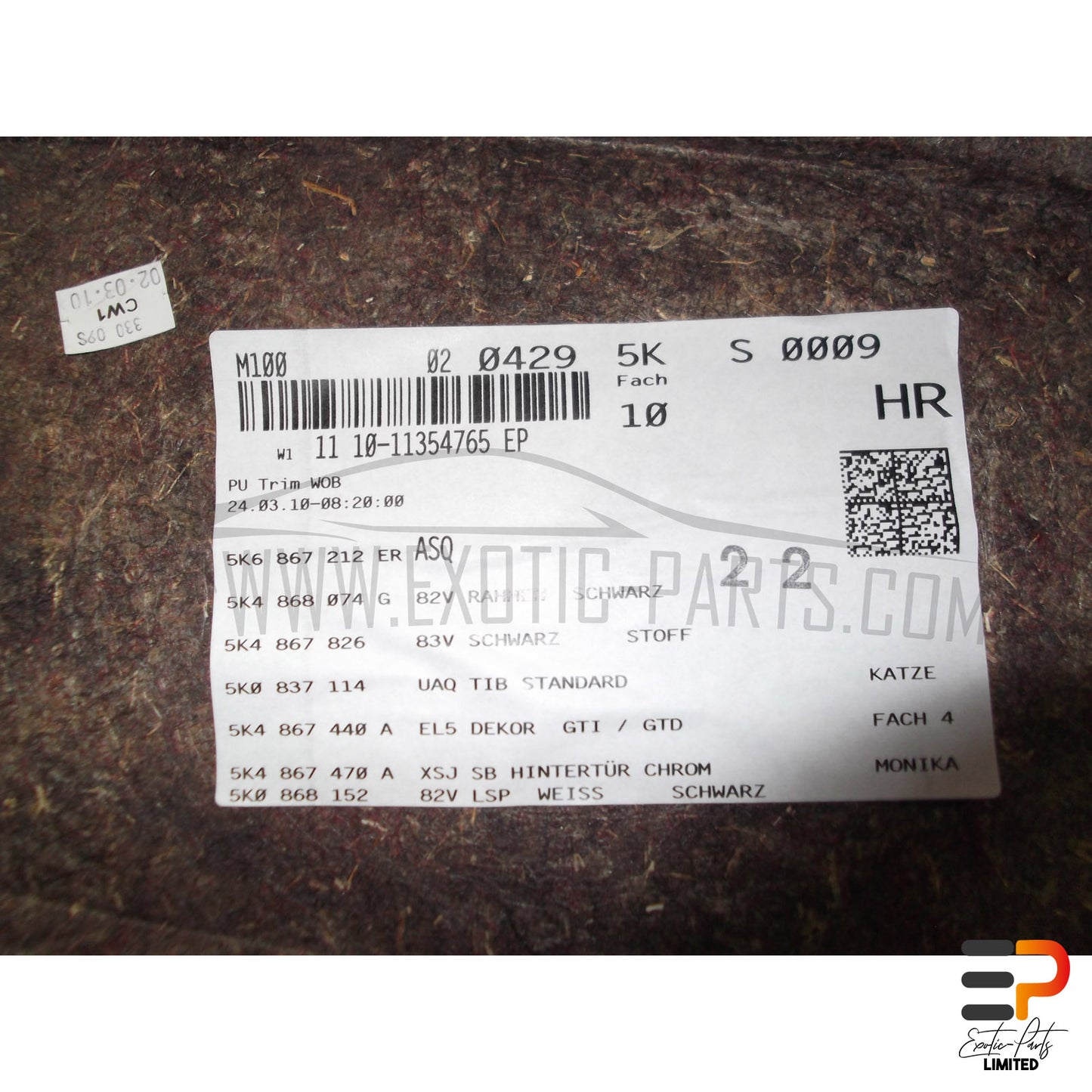 VW Golf VI Mk6 GTI 2.0 TSI Door Panel Cover 5K6867212ER ASQ Rear Right picture 4